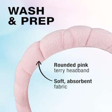 Conair Spa Makeup and Face Washing Headband - Bubble Design - Pink