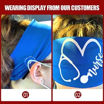Comfortable Nurse Headbands - 3 Packs with Buttons