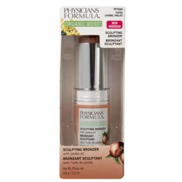 Physicians Formula Organic Wear All Natural Sculpting Face Bronzer Makeup Stick Toffee, Dermatologist Approved
