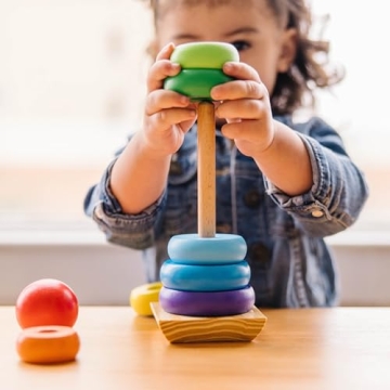 Melissa & Doug Rainbow Stacker Toy for Fine Motor Skills