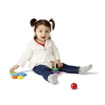 Melissa & Doug Rainbow Stacker Toy for Fine Motor Skills