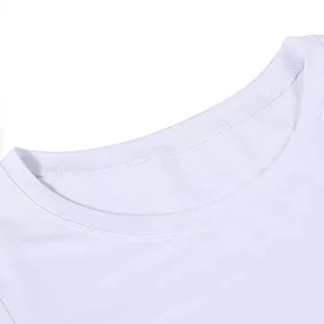 Womens Long Sleeve Crop Tops Basic Teen Girl Clothes Casual Cute Yoga Shirts Layering Slim Fitted Workout T-Shirt White