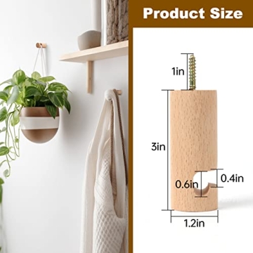 Stylish EGOMYRON Wood Hooks for Hanging Plants & Lights