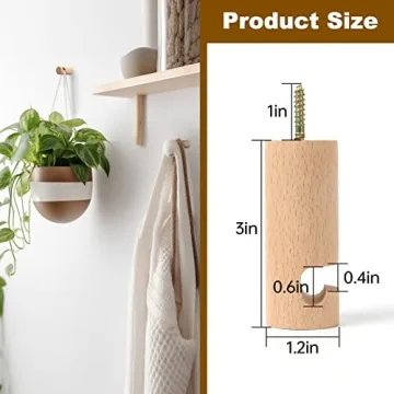 Stylish EGOMYRON Wood Hooks for Hanging Plants & Lights