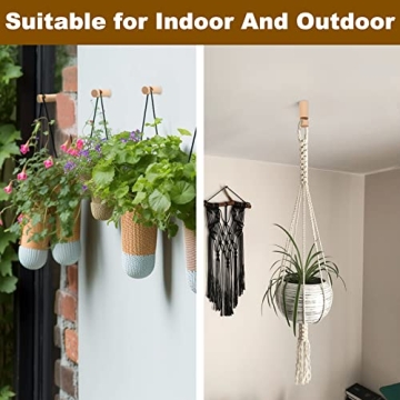Stylish EGOMYRON Wood Hooks for Hanging Plants & Lights