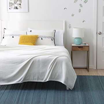 Linenspa Flannel Fleece Blanket - Super Soft - Breathable - Machine Washable - Polyester - Multiple Colors Available, White, Throw (50”x60” Inches)