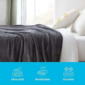 Linenspa Flannel Fleece Blanket - Super Soft - Breathable - Machine Washable - Polyester - Multiple Colors Available, White, Throw (50”x60” Inches)