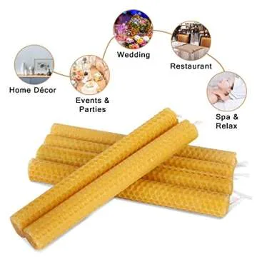 Olorvela Natural Beeswax Taper Candles for Home