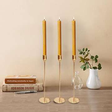 Olorvela Natural Beeswax Taper Candles for Home