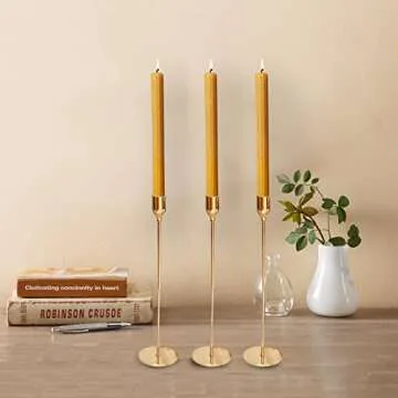 Olorvela Natural Beeswax Taper Candles for Home