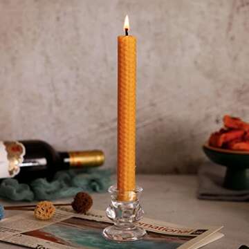 Olorvela Natural Beeswax Taper Candles for Home