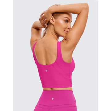 CRZ YOGA High Neck Longline Sports Bra - Hibiscus Purple