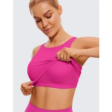 CRZ YOGA High Neck Longline Sports Bra - Hibiscus Purple