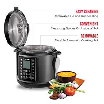 Chefman 6 Qt Multicooker Electric Pressure Cooker 9-in-1