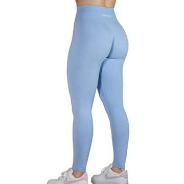AUROLA Dream Collection Workout Leggings - High Waist Seamless Active Pants - Serenity Blue XS
