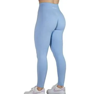 AUROLA Dream Collection Workout Leggings - High Waist Seamless Active Pants - Serenity Blue XS