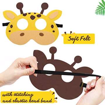 CiyvoLyeen Safari Jungle Animal Felt Masks for Kids