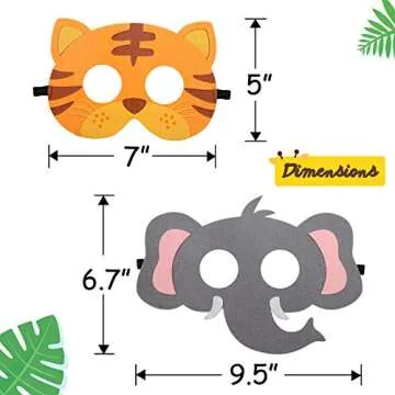 CiyvoLyeen Safari Jungle Animal Felt Masks for Kids