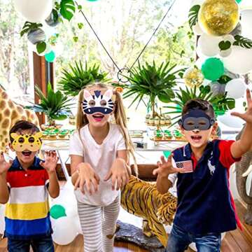 CiyvoLyeen Safari Jungle Animal Felt Masks for Kids