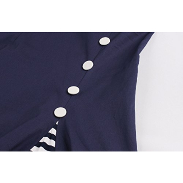 Women's Vintage Navy Stripes Sailor Dress A Line Style