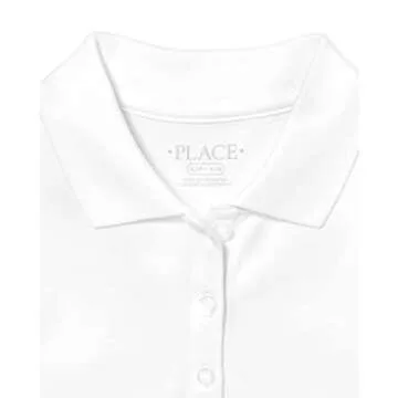 The Children's Place girls Short Sleeve Pique School Uniform Polo Shirt, White Single, X-Small US