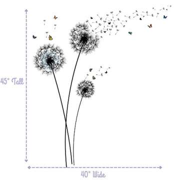 PapaKit Dandelion Wall Decal Vinyl Stickers | Bedroom Living Room Office Decor | Creative Art Design...