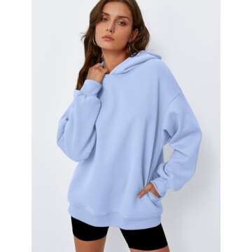 Trendy Queen Womens Oversized Hoodies Fleece Hooded Sweatshirts Casual Pullover Fall Winter Outfits ...