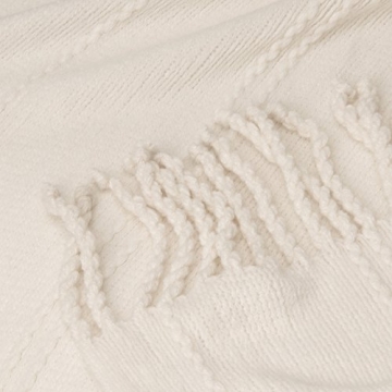 BATTILO HOME Cream White Throw Blanket Soft Warm Stylish