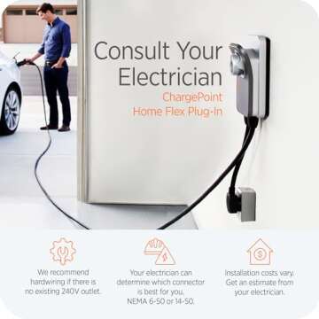 ChargePoint HomeFlex Level 2 Fast EV Charger with App Integration