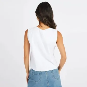 Tsultryofs Women's Vintage Bow Tie Vest Y2K Summer Streetwear