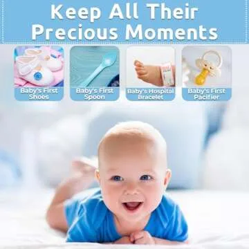 Votum Baby Keepsake Box for Treasured Memories, Sweet Memories - Lightweight, Handcrafted Baby Boxes with 9 Labeled Compartments for First Memories - Gender Neutral Baby Shower Gifts for Girls, Boys