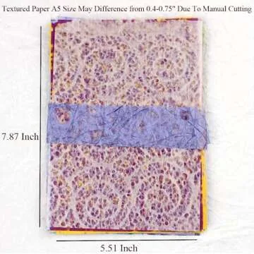 Diuhofart 20 Sheets Scrapbook Paper, A5 Textured Paper, Variety Colors Scrapbooking Materials Mulber...