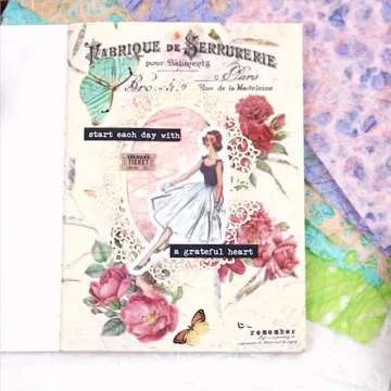 Diuhofart 20 Sheets Scrapbook Paper, A5 Textured Paper, Variety Colors Scrapbooking Materials Mulberry Paper Sheets for Junk Journals, Collage, Art Journaling, Card Making, DIY Paper Craft