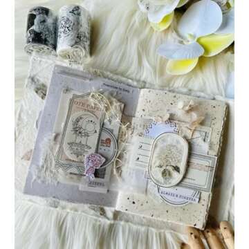 Diuhofart 20 Sheets Scrapbook Paper, A5 Textured Paper, Variety Colors Scrapbooking Materials Mulberry Paper Sheets for Junk Journals, Collage, Art Journaling, Card Making, DIY Paper Craft