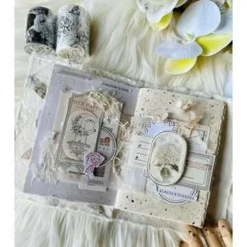 Diuhofart 20 Sheets Scrapbook Paper, A5 Textured Paper, Variety Colors Scrapbooking Materials Mulberry Paper Sheets for Junk Journals, Collage, Art Journaling, Card Making, DIY Paper Craft