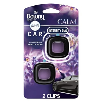 Febreze Car Vent Clip - Downy Calm Scent, 2 Count for Long-Lasting Freshness