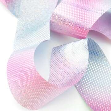 Deshionew 2 PCS Gymnastics Training Ribbon with Dancer Wand, Sparkling Dance Ribbons Twirling Baton Long Ribbon Streamers Rhythmic Gymnastics for Artistic Dancing Training Party Favors - 78.7"