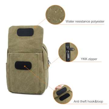 TULLIO Camera Bag Small Canvas Crossbody Purse Waterproof Dslr Camera Bag Case for Photographer