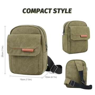 TULLIO Camera Bag Small Canvas Crossbody Purse Waterproof Dslr Camera Bag Case for Photographer