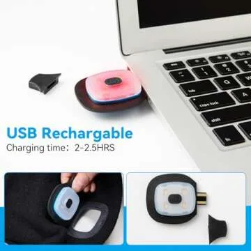 FFIPBGE Valentine's Day Gifts for Him, Beanie Hats with Light, USB Rechargeable LED Hand Free Headlamp, Perfect Winter Gifts for Men, Women, and Teens, Ideal for Camping, Hiking, 2 Pack, Black