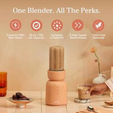 Our Place Splendor Blender - 1000W High-Power | Ultra-Sharp Blades | 2 Blending Modes | Includes 25 ...