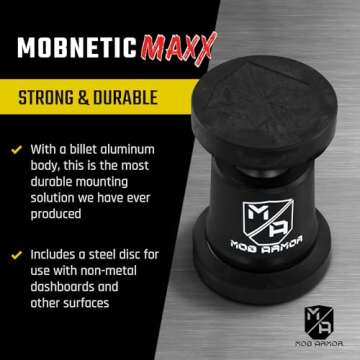Mob Armor MobNetic Maxx - Magnetic Phone Holder, 90º Tilt, 360º Rotation, Durable Aluminum Design