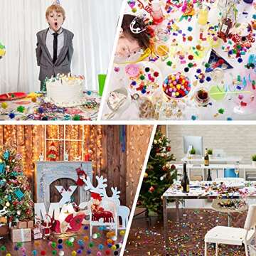 Kbraveo 1000pcs 1/2 Inch Glitter Poms Sparkle Balls for Craft,Multicolored Glitter Poms