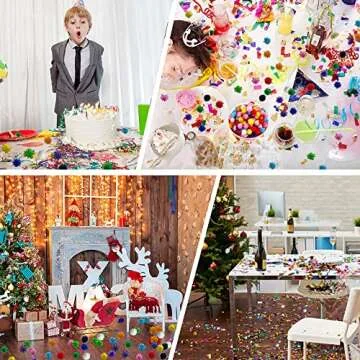 Kbraveo 1000pcs 1/2 Inch Glitter Poms Sparkle Balls for Craft,Multicolored Glitter Poms