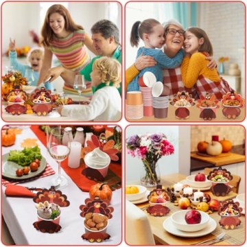 Thanksgiving Disposable Bowls - 60 Pcs Festive Snack Cups