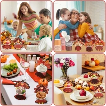 Thanksgiving Disposable Bowls - 60 Pcs Festive Snack Cups