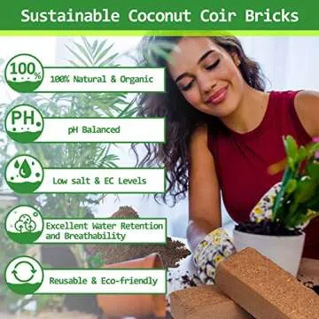 Legigo 12 Pack Premium Coco Coir Brick for Plants- 100% Organic Compressed Coconut Coir Bricks Starting Mix, Coco Coir Fiber Coconut Husk for Planting, Gardening, Potting Soil Substrate, Herbs