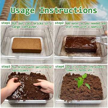 Legigo 12 Pack Premium Coco Coir Brick for Plants- 100% Organic Compressed Coconut Coir Bricks Starting Mix, Coco Coir Fiber Coconut Husk for Planting, Gardening, Potting Soil Substrate, Herbs