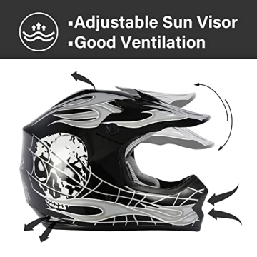 Youth Motocross Offroad Dirt Bike Helmet Set