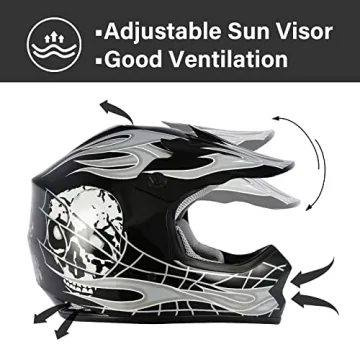 Youth Motocross Offroad Dirt Bike Helmet Set